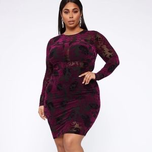 Velvet and Lace Midi Dress